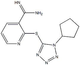 2-[(1-cyclopentyl-1H-1,2,3,4-tetrazol-5-yl)sulfanyl]pyridine-3-carboximidamide Structure