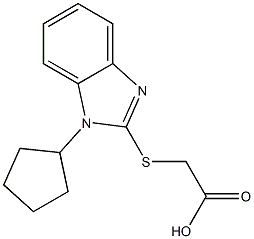 2-[(1-cyclopentyl-1H-1,3-benzodiazol-2-yl)sulfanyl]acetic acid 结构式