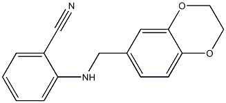 2-[(2,3-dihydro-1,4-benzodioxin-6-ylmethyl)amino]benzonitrile,,结构式