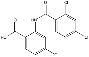 2-[(2,4-dichlorobenzene)amido]-4-fluorobenzoic acid,,结构式