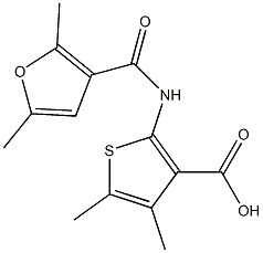 2-[(2,5-dimethyl-3-furoyl)amino]-4,5-dimethylthiophene-3-carboxylic acid Structure