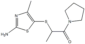 2-[(2-amino-4-methyl-1,3-thiazol-5-yl)sulfanyl]-1-(pyrrolidin-1-yl)propan-1-one Struktur