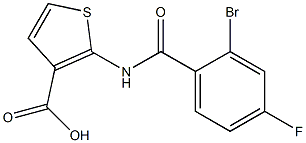 2-[(2-bromo-4-fluorobenzoyl)amino]thiophene-3-carboxylic acid 化学構造式
