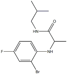 2-[(2-bromo-4-fluorophenyl)amino]-N-(2-methylpropyl)propanamide Struktur