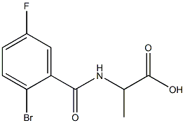 2-[(2-bromo-5-fluorobenzoyl)amino]propanoic acid,,结构式