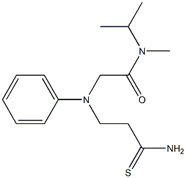 2-[(2-carbamothioylethyl)(phenyl)amino]-N-methyl-N-(propan-2-yl)acetamide Struktur