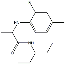 2-[(2-fluoro-4-methylphenyl)amino]-N-(pentan-3-yl)propanamide Struktur