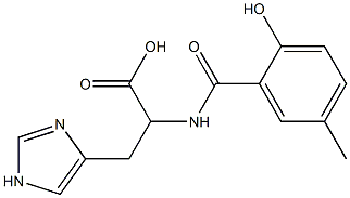 2-[(2-hydroxy-5-methylphenyl)formamido]-3-(1H-imidazol-4-yl)propanoic acid,,结构式