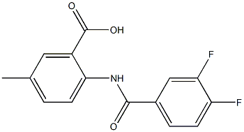 2-[(3,4-difluorobenzene)amido]-5-methylbenzoic acid Structure