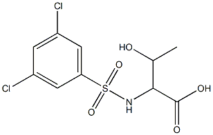 2-[(3,5-dichlorobenzene)sulfonamido]-3-hydroxybutanoic acid 结构式