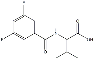 2-[(3,5-difluorophenyl)formamido]-3-methylbutanoic acid 结构式