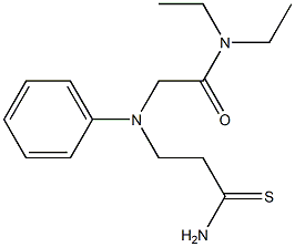 2-[(3-amino-3-thioxopropyl)(phenyl)amino]-N,N-diethylacetamide Struktur