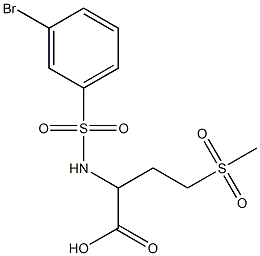 2-[(3-bromobenzene)sulfonamido]-4-methanesulfonylbutanoic acid Structure