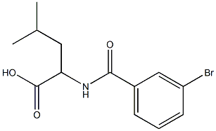 2-[(3-bromobenzoyl)amino]-4-methylpentanoic acid 化学構造式