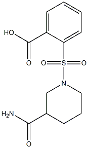 2-[(3-carbamoylpiperidine-1-)sulfonyl]benzoic acid,,结构式