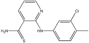 2-[(3-chloro-4-methylphenyl)amino]pyridine-3-carbothioamide 化学構造式