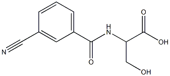 2-[(3-cyanophenyl)formamido]-3-hydroxypropanoic acid 化学構造式