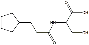 2-[(3-cyclopentylpropanoyl)amino]-3-hydroxypropanoic acid Struktur