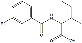 2-[(3-fluorobenzoyl)amino]-3-methylpentanoic acid,,结构式