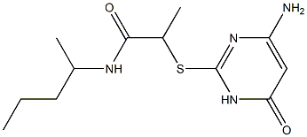 2-[(4-amino-6-oxo-1,6-dihydropyrimidin-2-yl)sulfanyl]-N-(pentan-2-yl)propanamide Struktur