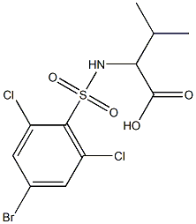 2-[(4-bromo-2,6-dichlorobenzene)sulfonamido]-3-methylbutanoic acid,,结构式