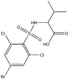 2-[(4-bromo-2,6-dichlorobenzene)sulfonamido]-3-methylbutanoic acid Structure