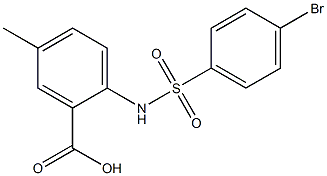 2-[(4-bromobenzene)sulfonamido]-5-methylbenzoic acid 化学構造式