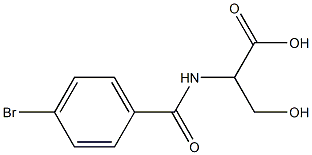 2-[(4-bromobenzoyl)amino]-3-hydroxypropanoic acid 化学構造式