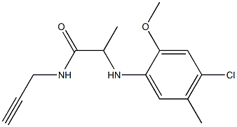 2-[(4-chloro-2-methoxy-5-methylphenyl)amino]-N-(prop-2-yn-1-yl)propanamide,,结构式