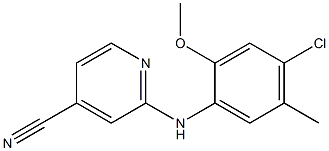 2-[(4-chloro-2-methoxy-5-methylphenyl)amino]pyridine-4-carbonitrile,,结构式