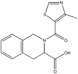 2-[(4-methyl-1,3-thiazol-5-yl)carbonyl]-1,2,3,4-tetrahydroisoquinoline-3-carboxylic acid 化学構造式
