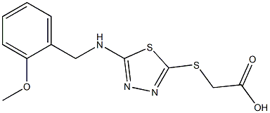 2-[(5-{[(2-methoxyphenyl)methyl]amino}-1,3,4-thiadiazol-2-yl)sulfanyl]acetic acid,,结构式