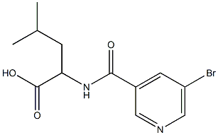2-[(5-bromopyridin-3-yl)formamido]-4-methylpentanoic acid,,结构式