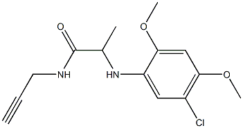 2-[(5-chloro-2,4-dimethoxyphenyl)amino]-N-(prop-2-yn-1-yl)propanamide 结构式