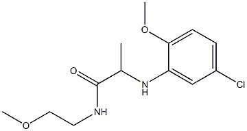 2-[(5-chloro-2-methoxyphenyl)amino]-N-(2-methoxyethyl)propanamide 结构式