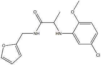 2-[(5-chloro-2-methoxyphenyl)amino]-N-(furan-2-ylmethyl)propanamide,,结构式
