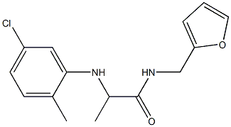 2-[(5-chloro-2-methylphenyl)amino]-N-(furan-2-ylmethyl)propanamide,,结构式