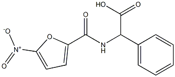 2-[(5-nitrofuran-2-yl)formamido]-2-phenylacetic acid 化学構造式