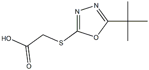 2-[(5-tert-butyl-1,3,4-oxadiazol-2-yl)sulfanyl]acetic acid,,结构式