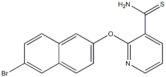 2-[(6-bromonaphthalen-2-yl)oxy]pyridine-3-carbothioamide 化学構造式
