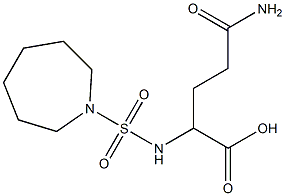 2-[(azepane-1-sulfonyl)amino]-4-carbamoylbutanoic acid 化学構造式