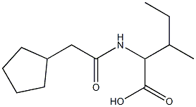 2-[(cyclopentylacetyl)amino]-3-methylpentanoic acid 化学構造式