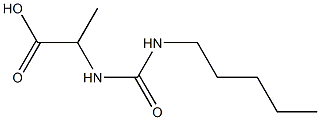 2-[(pentylcarbamoyl)amino]propanoic acid 化学構造式