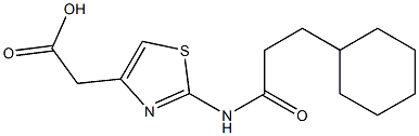 2-[2-(3-cyclohexylpropanamido)-1,3-thiazol-4-yl]acetic acid Struktur