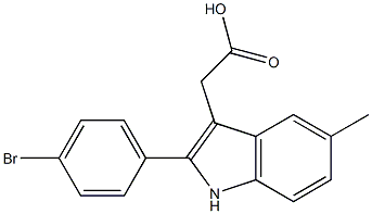 2-[2-(4-bromophenyl)-5-methyl-1H-indol-3-yl]acetic acid 化学構造式