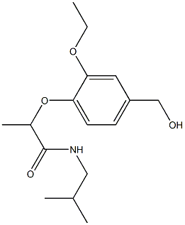 2-[2-ethoxy-4-(hydroxymethyl)phenoxy]-N-(2-methylpropyl)propanamide Struktur