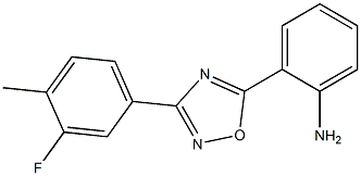 2-[3-(3-fluoro-4-methylphenyl)-1,2,4-oxadiazol-5-yl]aniline,,结构式