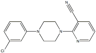 2-[4-(3-chlorophenyl)piperazin-1-yl]nicotinonitrile 化学構造式