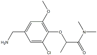 2-[4-(aminomethyl)-2-chloro-6-methoxyphenoxy]-N,N-dimethylpropanamide 化学構造式