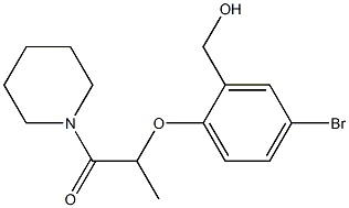 2-[4-bromo-2-(hydroxymethyl)phenoxy]-1-(piperidin-1-yl)propan-1-one 化学構造式